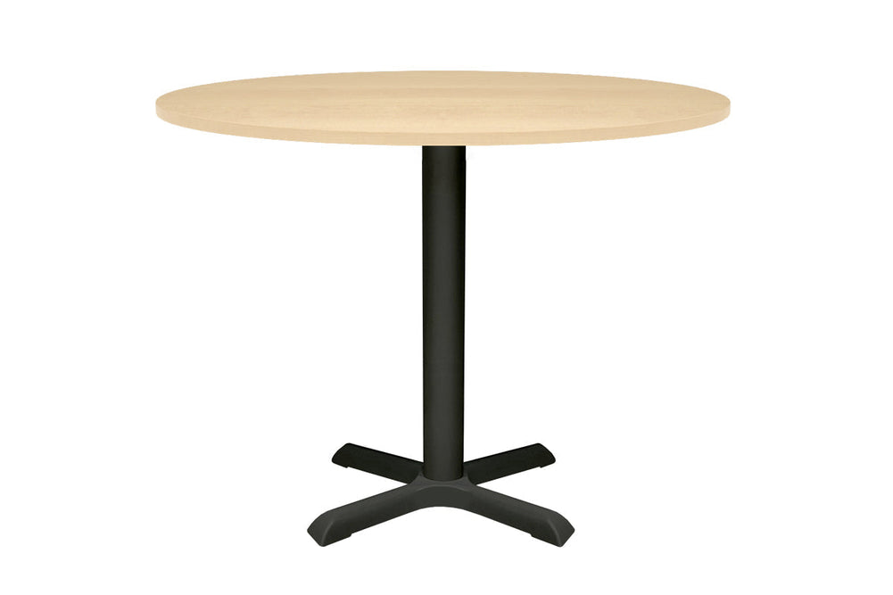 Universal Round Meeting Table [800 mm]-White leg dark oak 