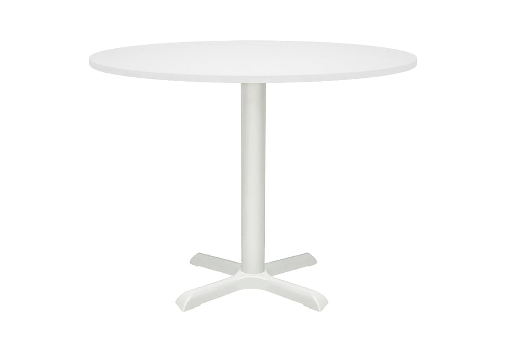 Universal Round Meeting Table [800 mm]-White leg dark oak 