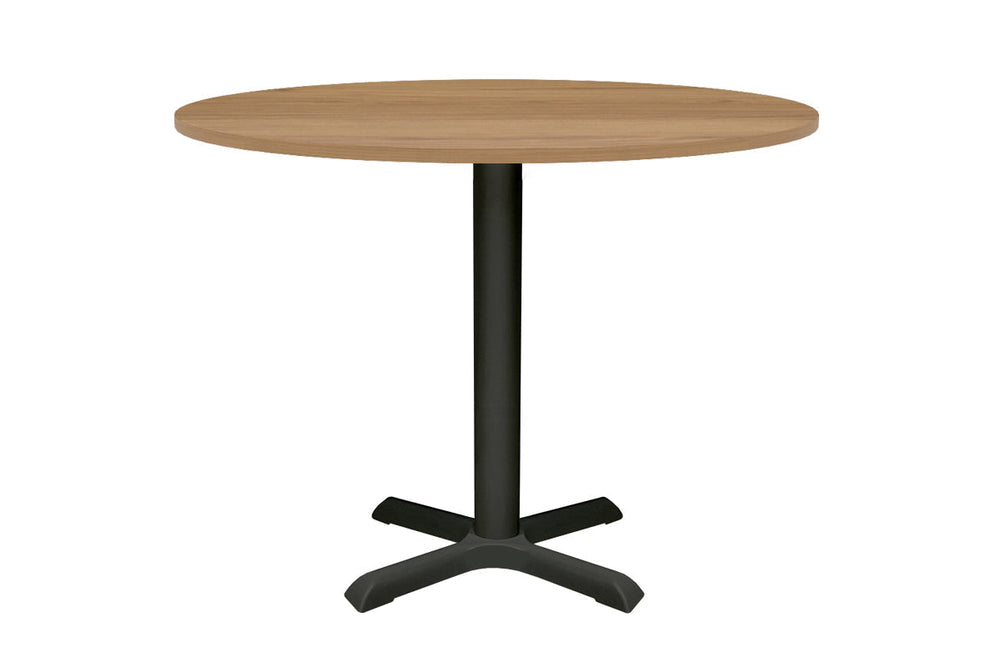 Universal Round Meeting Table [800 mm]-White leg dark oak 