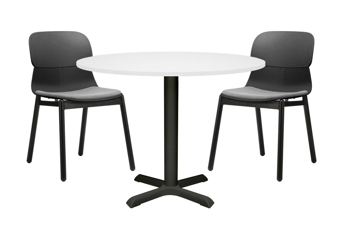 Universal Round Meeting Table [800 mm] Jasonl Black leg white 