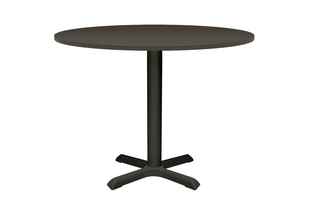 Universal Round Meeting Table [800 mm]-White leg dark oak 