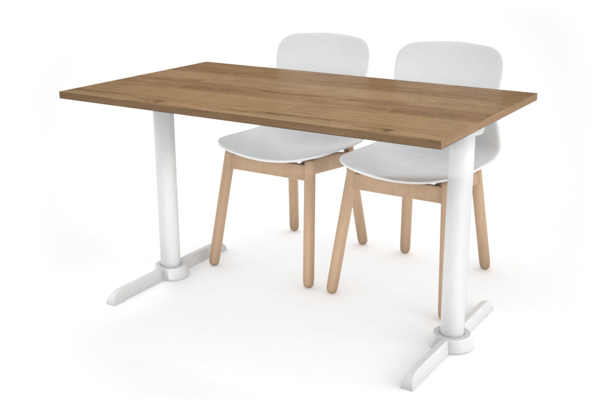 Universal Twin B Table Base [1200L x 700W]-White salvage oak 