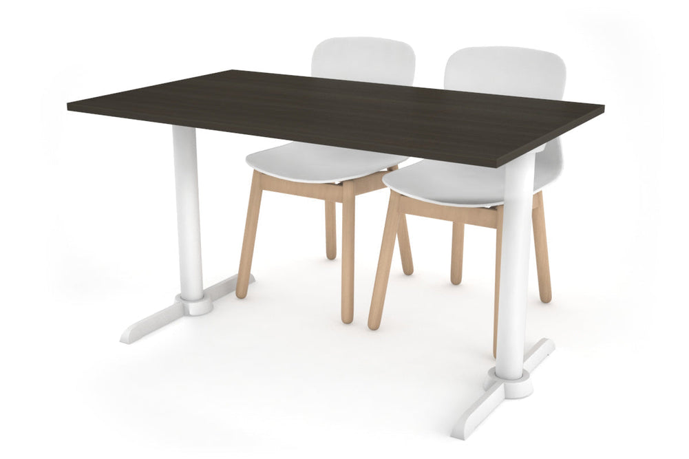 Universal Twin B Table Base [1200L x 700W]-White dark oak 