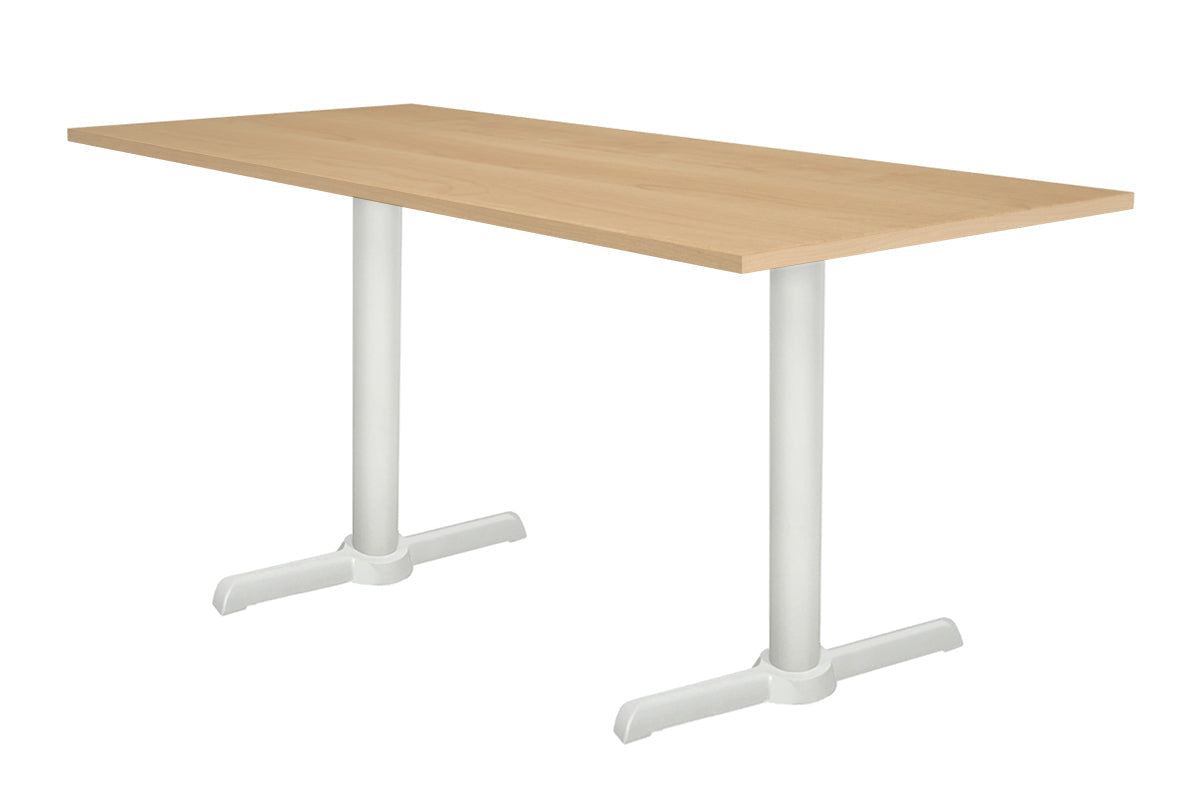 Universal Twin B Table Base [1200L x 700W]-White dark oak 