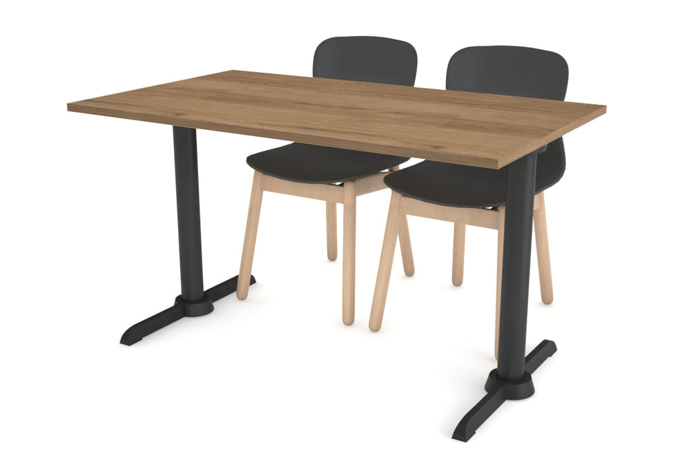Universal Twin B Table Base [1200L x 700W]-Black salvage oak 