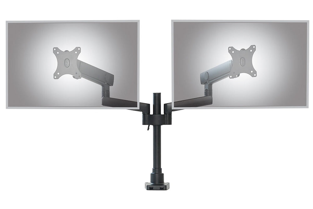 Uplifting Actiflex II Dual Dynamic Monitor Arm and Mount-black  