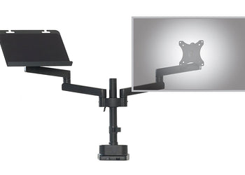 Uplifting Actiflex II Dual Static Monitor Arms and Mount Uplifting with tray 
