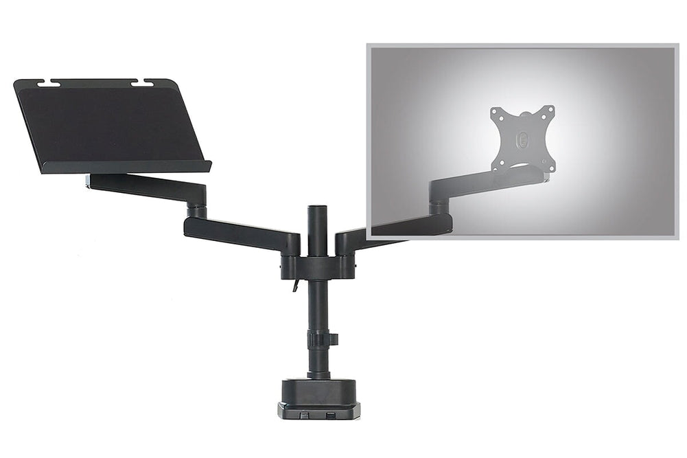Uplifting Actiflex II Dual Static Monitor Arms and Mount-with tray  