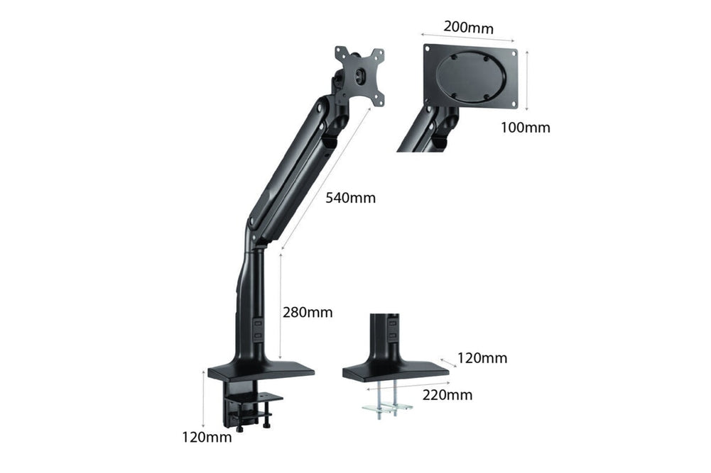 Uplifting Brutus Single Heavy Duty Monitor Arm-Black  