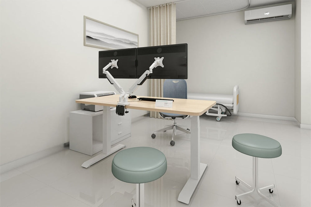 Uplifting PolarFlex Dual Monitor Arm-White  