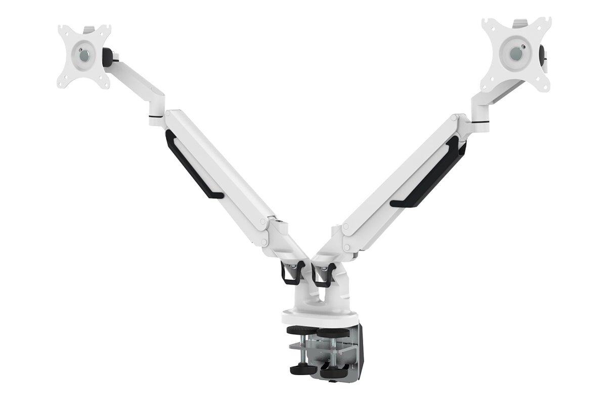 Uplifting PolarFlex Dual Monitor Arm - White
