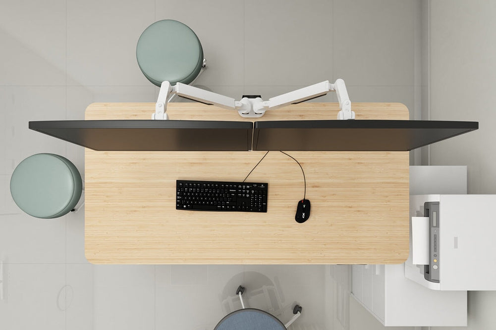 Uplifting PolarFlex Dual Monitor Arm-White  