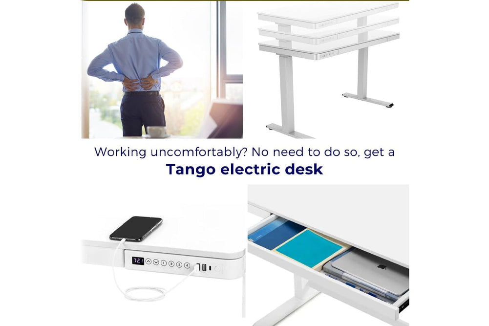 Uplifting Tango Electric Sit Stand Desk-White  