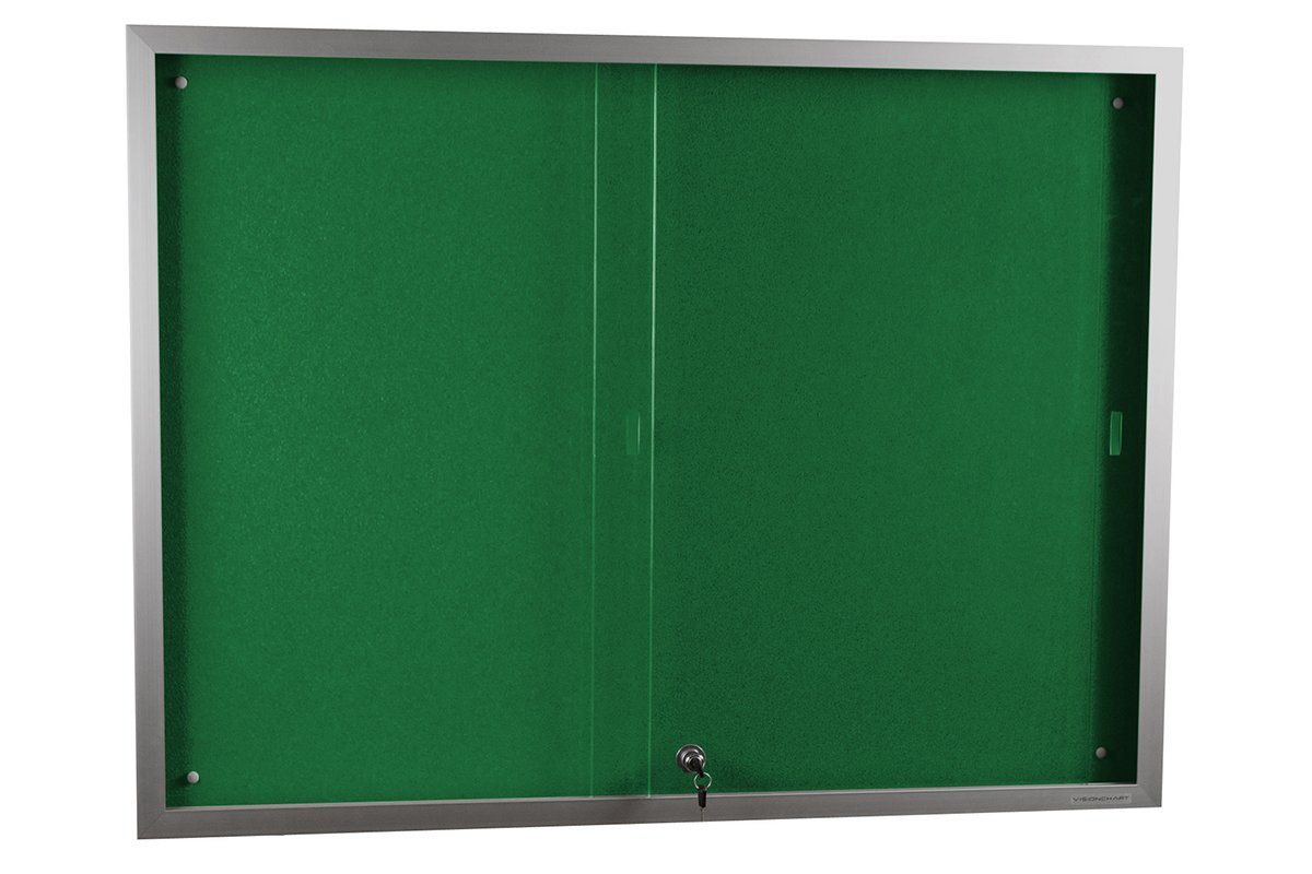 Vision Felt Notice Board Sliding Door [1200H x 1800W] Vision green 