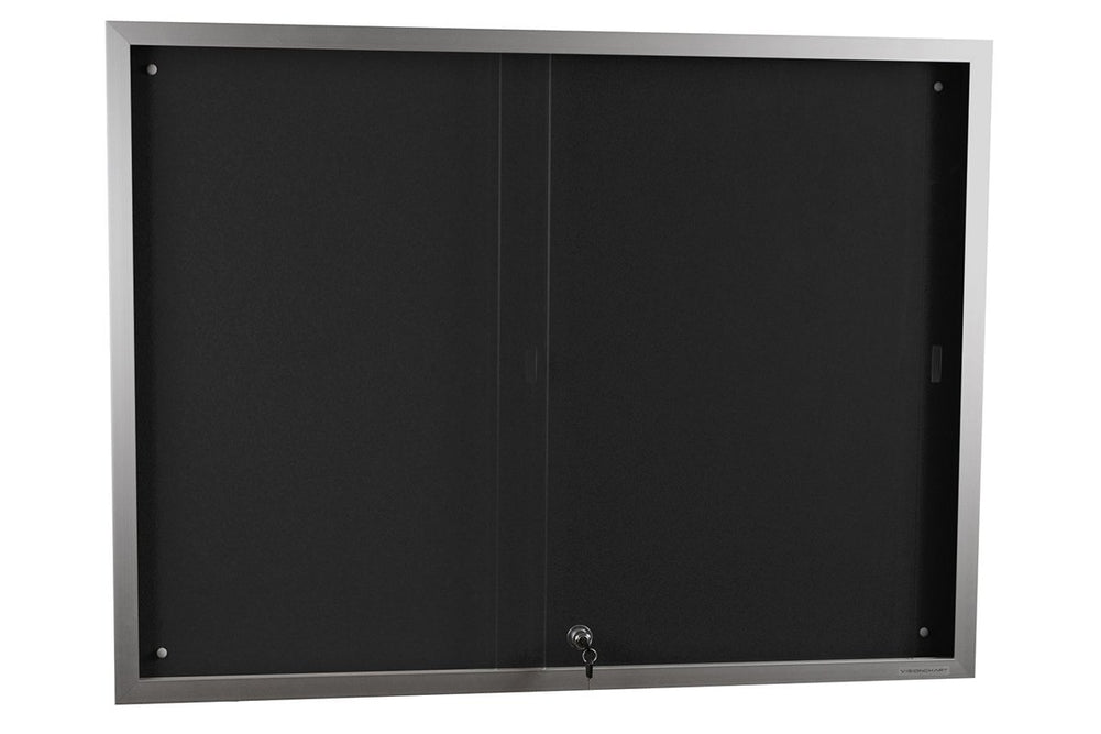 Vision Felt Notice Board Sliding Door [900H x 1200W]-black  