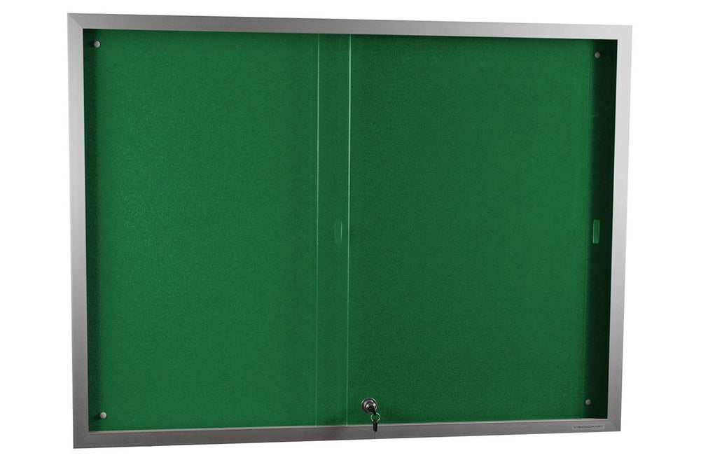Vision Felt Notice Board Sliding Door [900H x 1200W]-green  