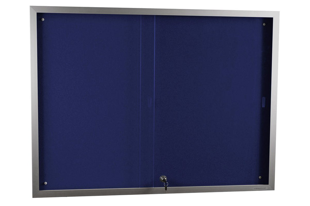 Vision Felt Notice Board Sliding Door [900H x 1500W]-royal blue  