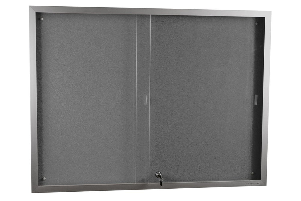 Vision Felt Notice Board Sliding Door [900H x 1500W]-grey  
