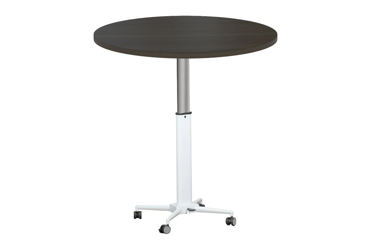 Vision Height Adjustable Round Sit Stand Meeting Table [600mm] Vision dark oak 