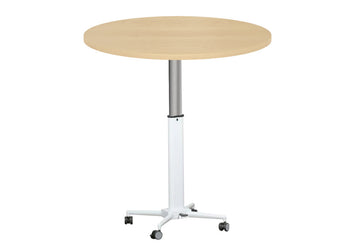 Vision Height Adjustable Round Sit Stand Meeting Table [700mm] Vision maple 