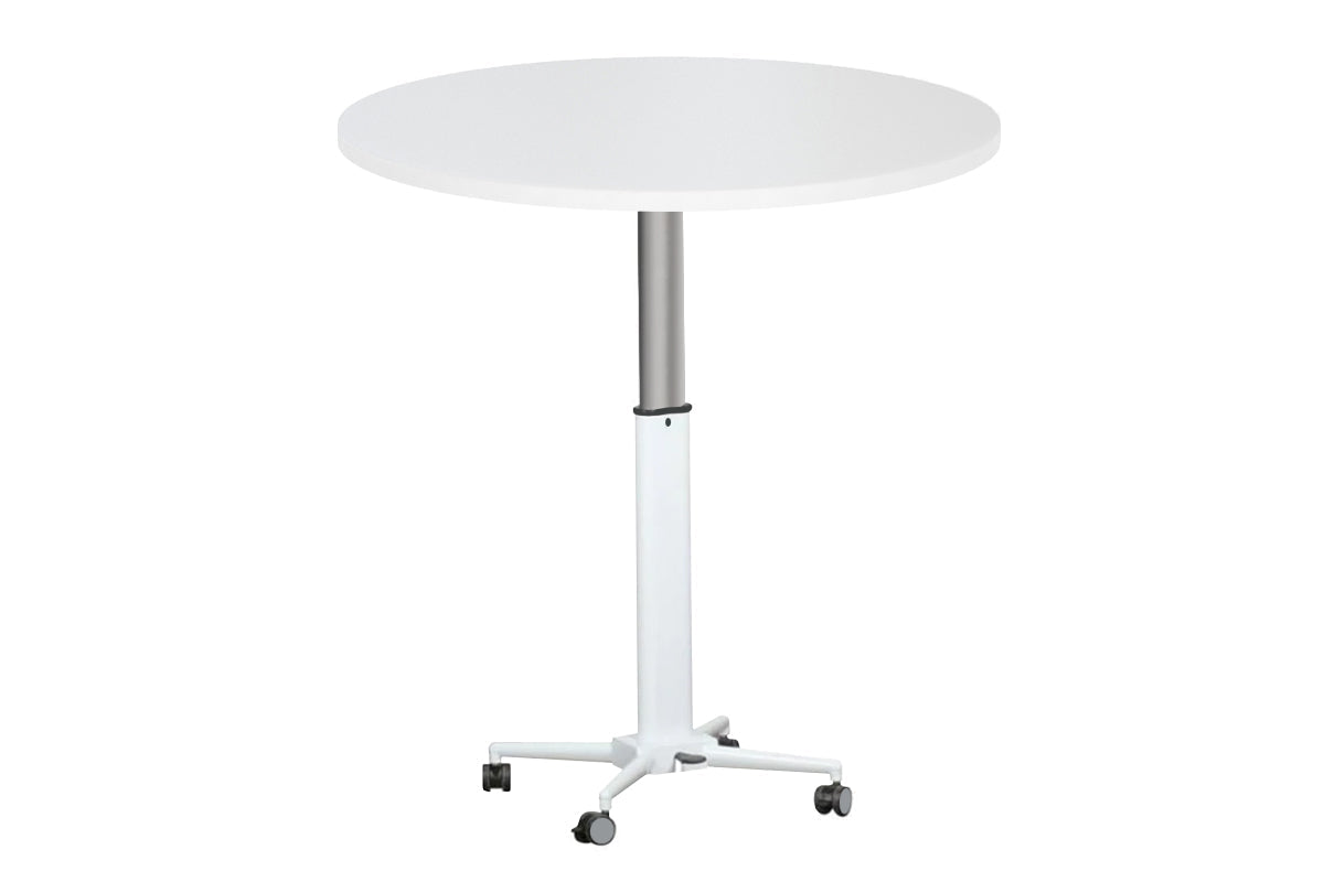 Vision Height Adjustable Round Sit Stand Meeting Table [700mm] Vision white 
