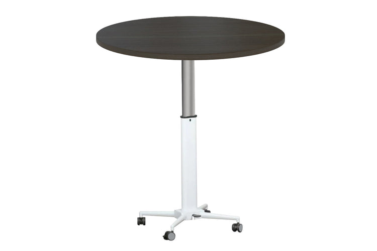 Vision Height Adjustable Round Sit Stand Meeting Table [800mm] Vision dark oak 