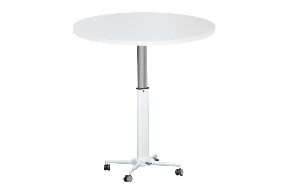 Vision Height Adjustable Round Sit Stand Meeting Table [800mm]-white  
