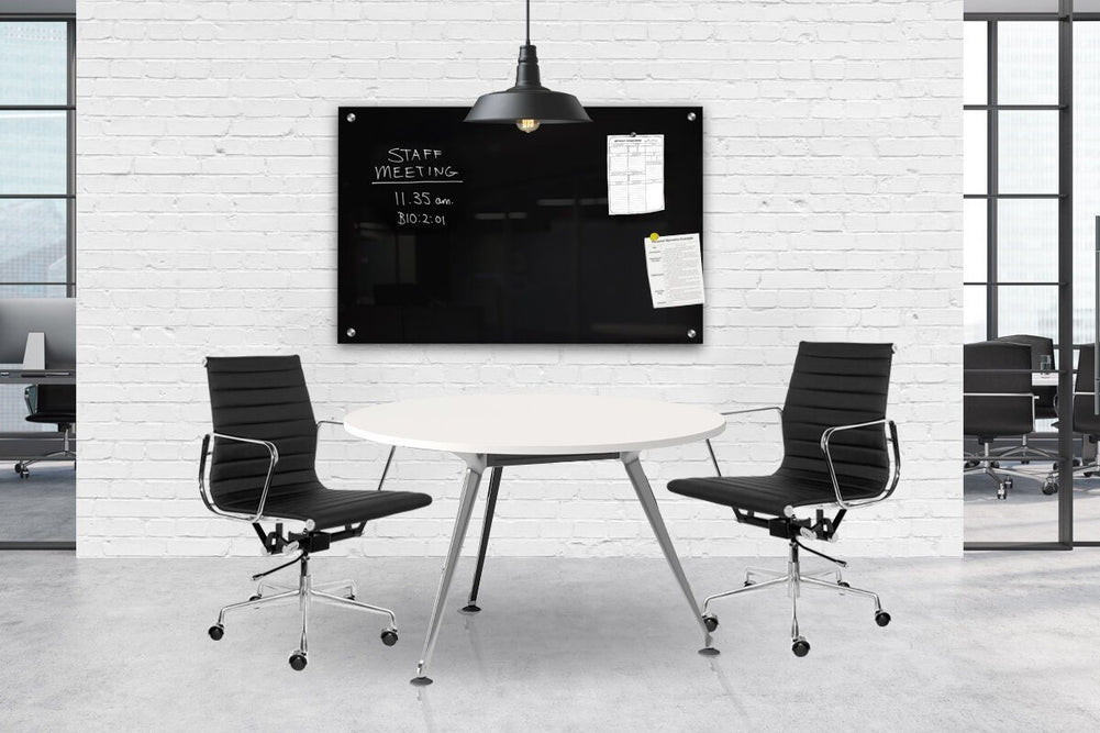 Vision Magnetic Glass Board Black Frameless-1800 x 1200  