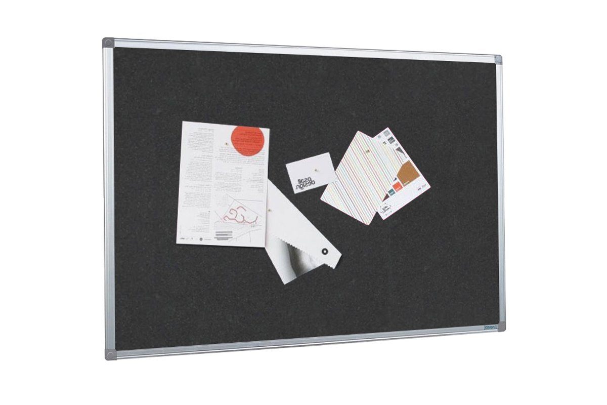Vision Self-Healing Fabric Krommenie Noticeboard Black Olive Standard Frame Vision 1200 x 900 