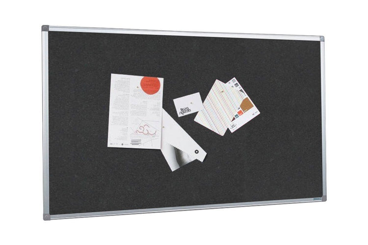 Vision Self-Healing Fabric Krommenie Noticeboard Black Olive Standard Frame Vision 1500 x 900 