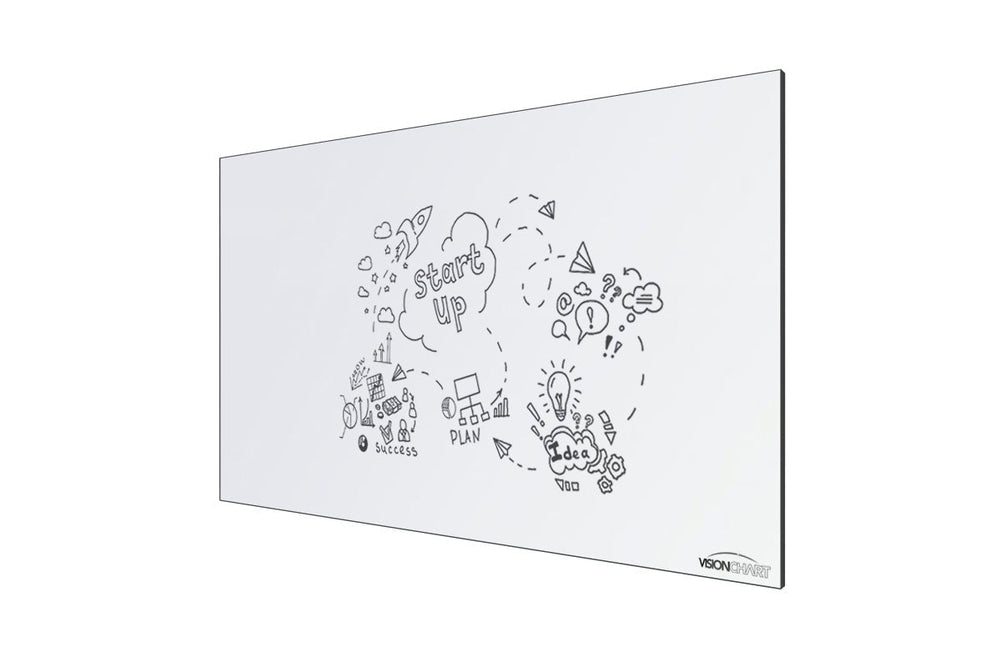 Vision Slim Magnetic Whiteboard [1200L x 900W]-black  
