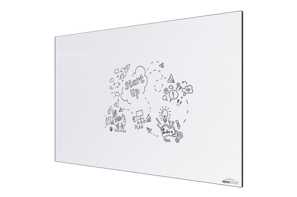 Vision Slim Magnetic Whiteboard [1500L x 1200W]-black  
