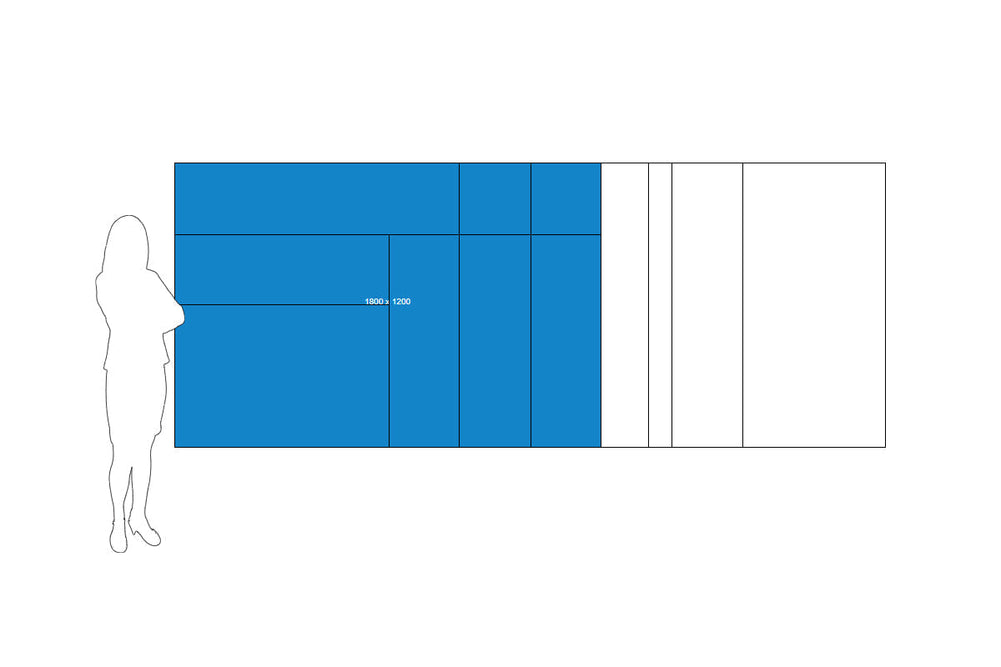Vision Slim Magnetic Whiteboard [1800L x 1200W]-black  