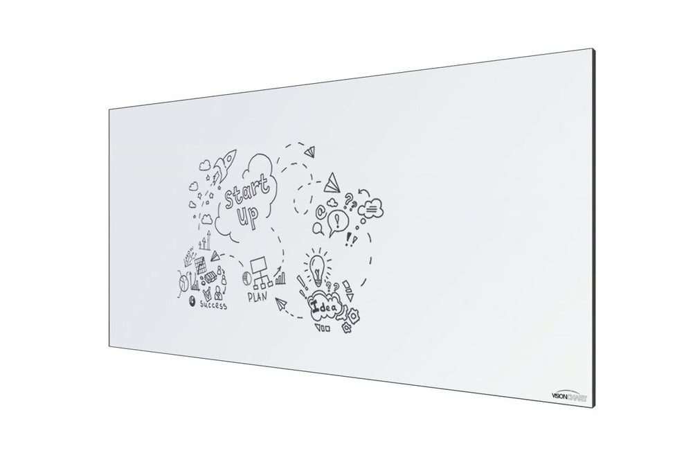 Vision Slim Magnetic Whiteboard [1800L x 900W]-black  