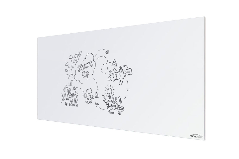 Vision Slim Magnetic Whiteboard [1800L x 900W]-silver  