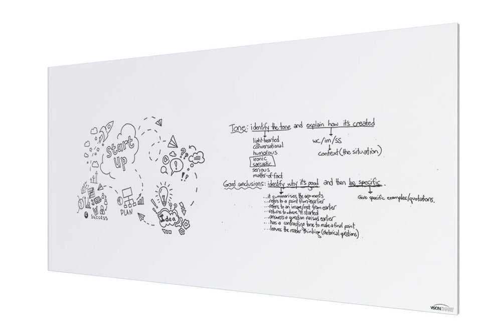 Vision Slim Magnetic Whiteboard [2400L x 1200W]-silver  