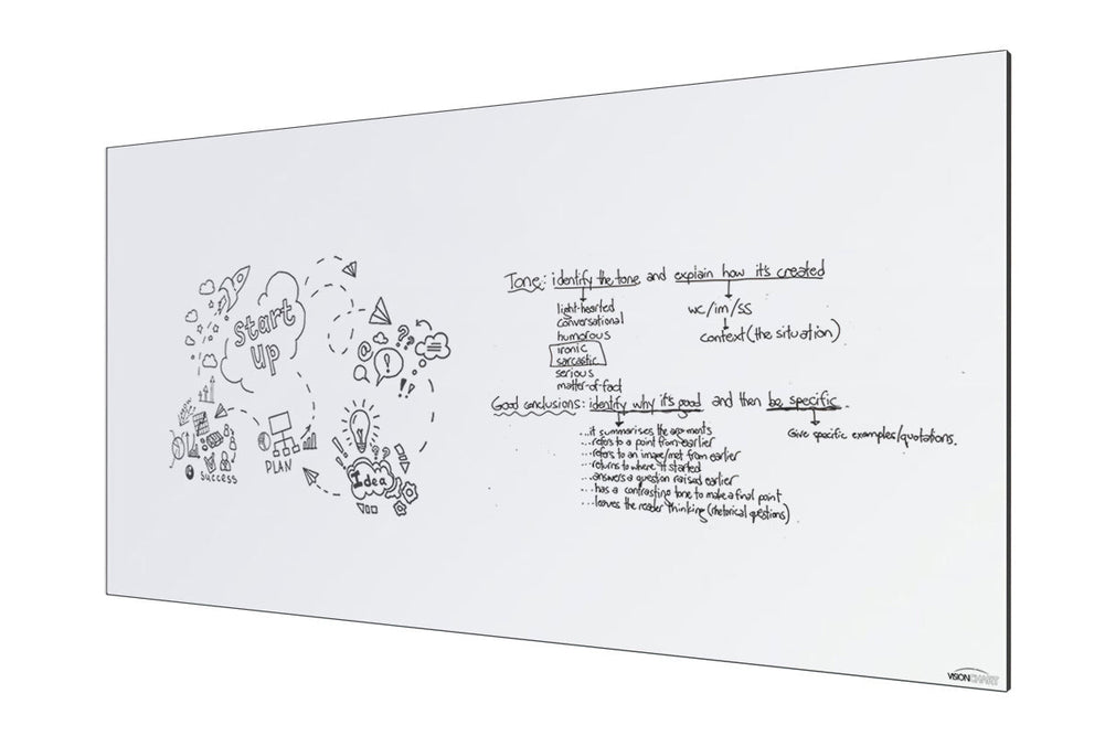 Vision Slim Magnetic Whiteboard [2400L x 1200W]-black  
