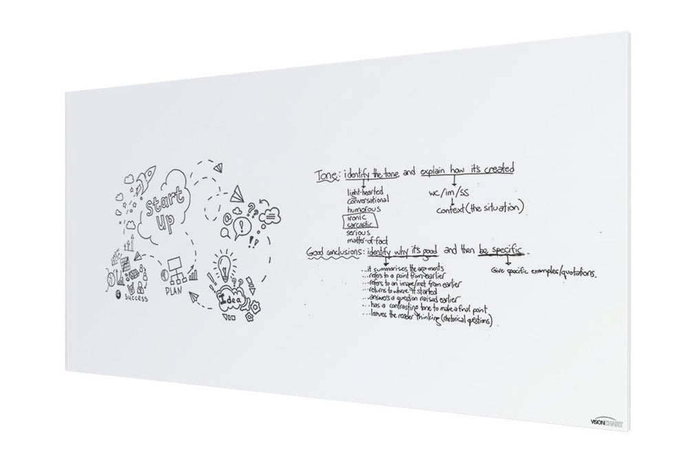 Vision Slim Magnetic Whiteboard [2400L x 1200W]-white  