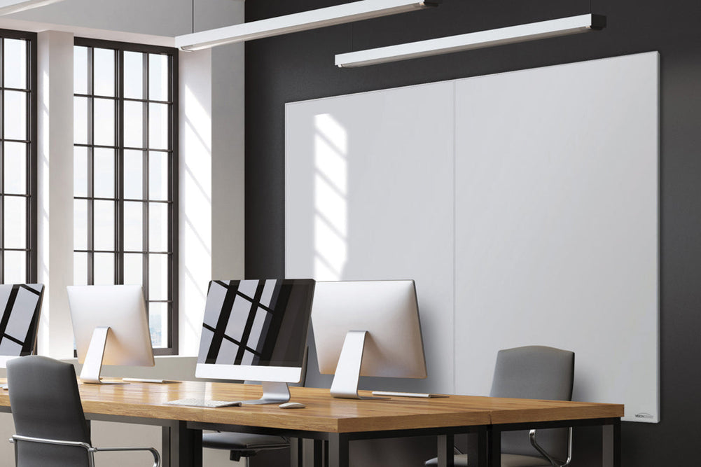 Vision Slim Magnetic Whiteboard [900L x 600W]-black  