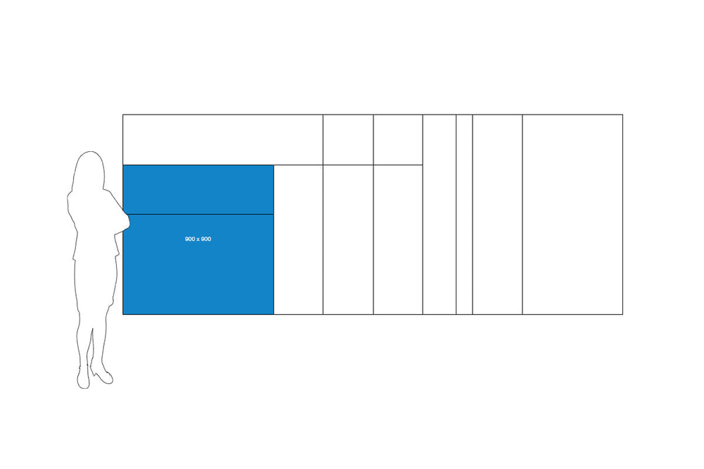 Vision Slim Magnetic Whiteboard [900L x 900W]-black  