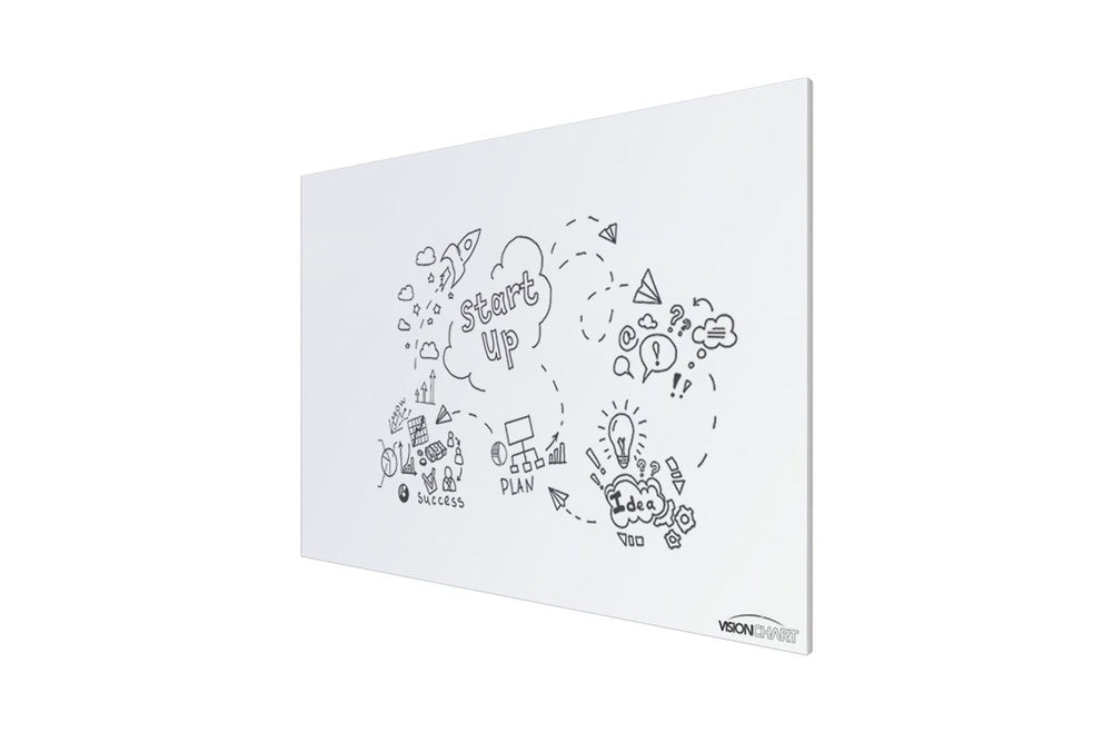 Vision Slim Magnetic Whiteboard [900L x 900W]-silver  