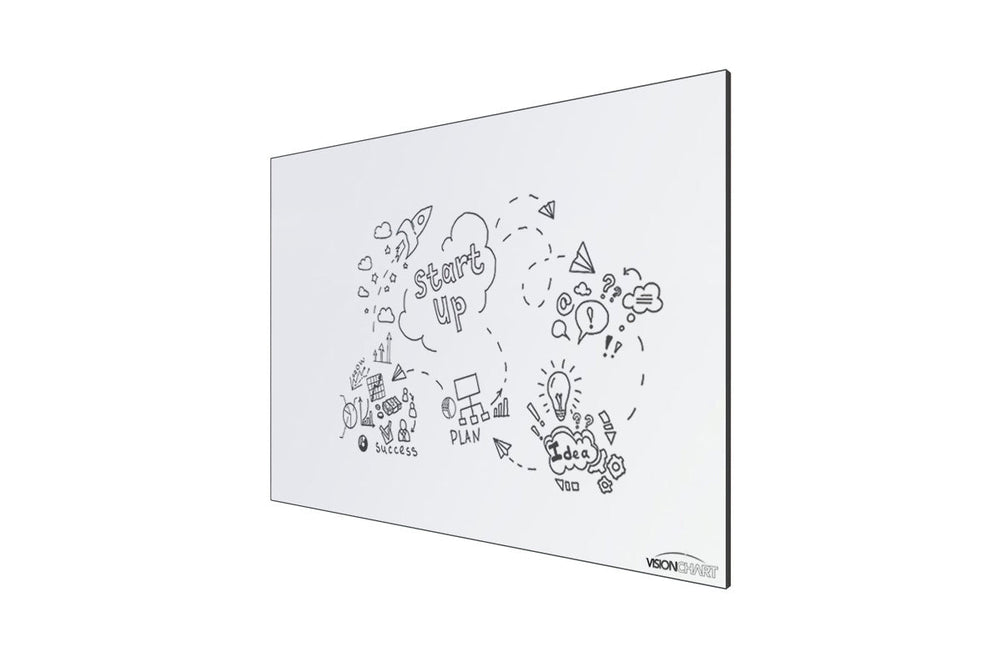 Vision Slim Magnetic Whiteboard [900L x 900W]-black  