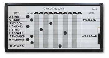  - Vision Staff In Out Status Board + Magnetic Whiteboard - 1
