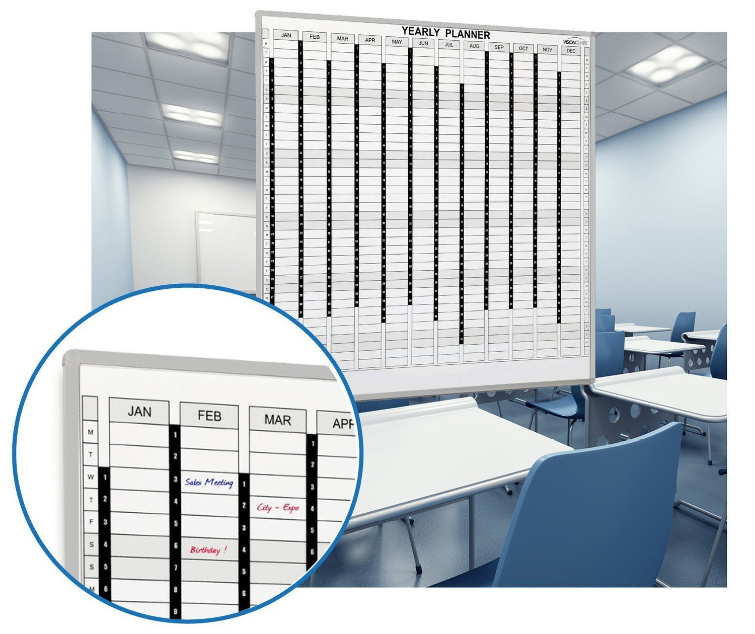 Vision Whiteboard Perpetual Planner Vision 2400 x 1200 