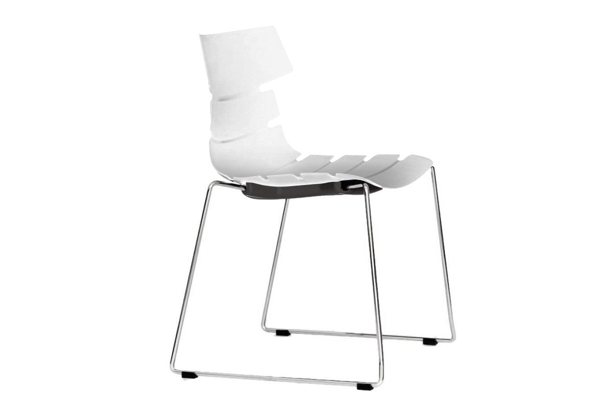 Wave Conference Chair - Sled Base Jasonl white shell 