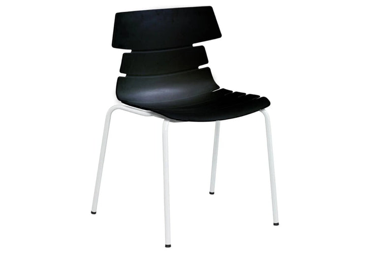 Wave Plastic Chair - 4 Leg Base Jasonl white leg black 
