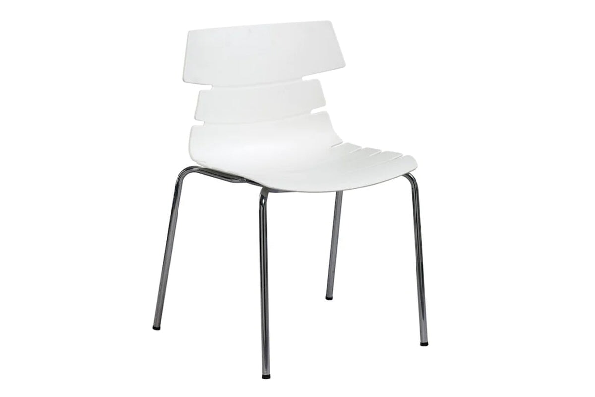 Wave Plastic Chair - 4 Leg Base Jasonl chrome leg white 