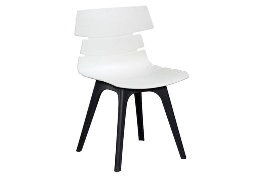 Wave Plastic Chair - Dart Base Jasonl black leg white 