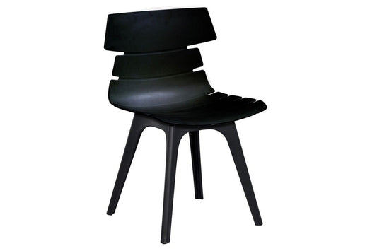 Wave Plastic Chair - Dart Base Jasonl black leg black 
