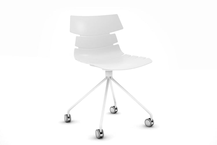 Wave Plastic Chair - Mobile Base Jasonl white leg white 